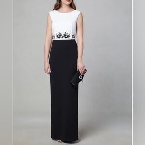 Karl Ledgerfeld Elegant Black and White Gown
